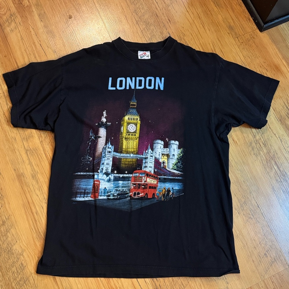 Vintage Zip It London 90’s Tshirt Black Sz XL
